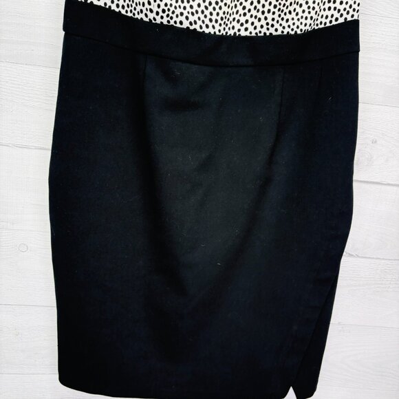 Talbots Black White Sleeveless Sheath Dress Petite Size 12P Polka Dot Bodice - Picture 5 of 12
